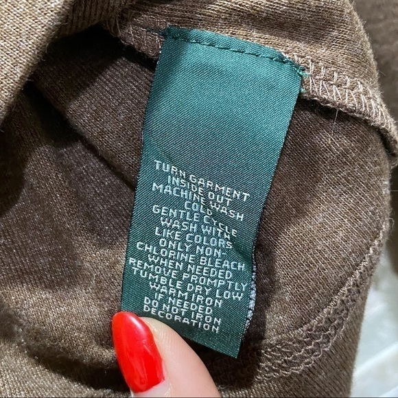 Ralph lauren brown elbow patch shoulder zip top - Picture 10 of 12